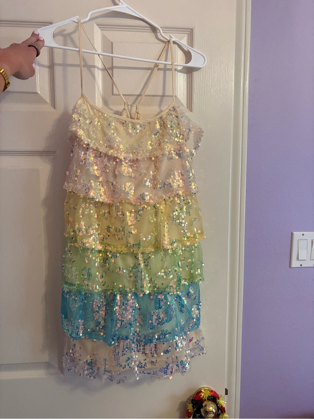 Sparkle Tiered Rainbow Sequin Women’s Dress